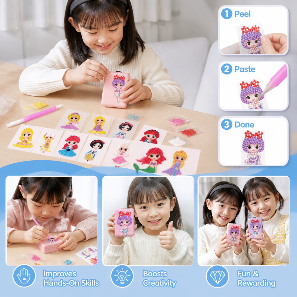 DIY Diamond Art Sticker Craft Kit for Kids