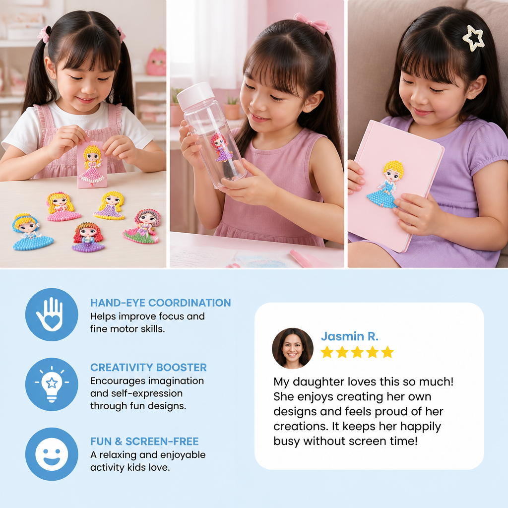 DIY Diamond Art Sticker Craft Kit for Kids