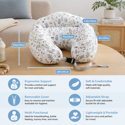 Multifunctional Nursing Pillow for Breastfeeding & Bottle Feeding with Removable Cover