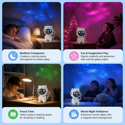 Astronaut Galaxy & Star Projector with 8-Color Nebula & Remote Control