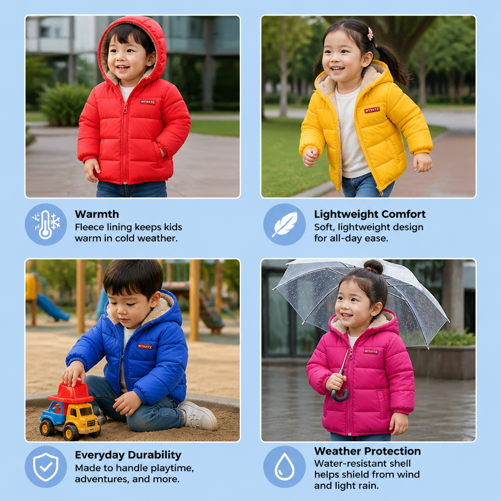 Fleece-Lined Baby & Toddler Puffer Jacket