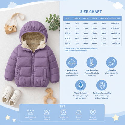 Fleece-Lined Baby & Toddler Puffer Jacket