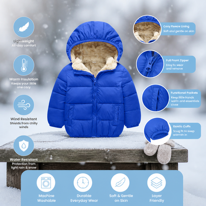 Fleece-Lined Baby & Toddler Puffer Jacket