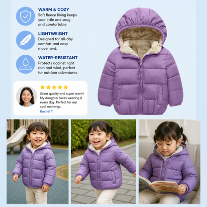 Fleece-Lined Baby & Toddler Puffer Jacket