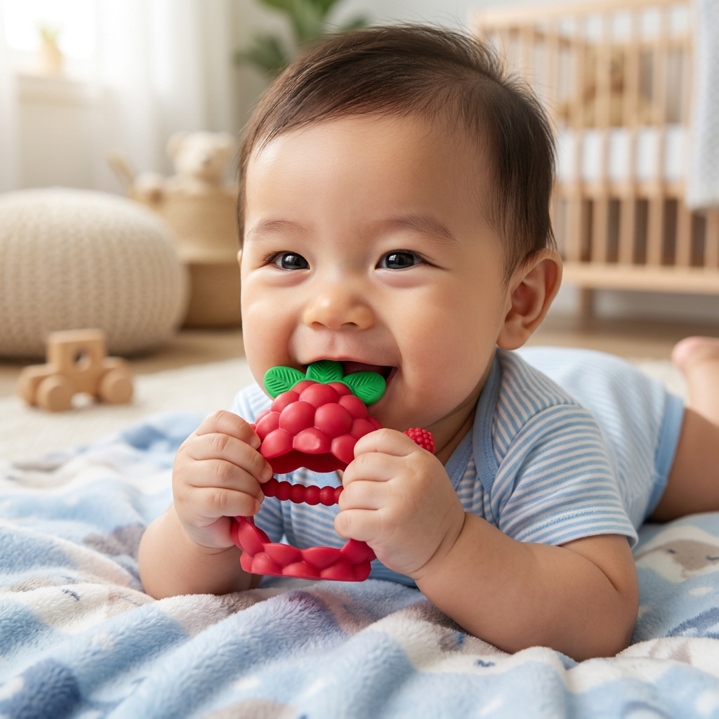 Easy-Grip Multi-Textured Silicone Baby Teether (3+ Months)