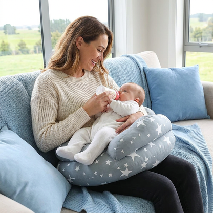 Multifunctional Nursing Pillow for Breastfeeding & Bottle Feeding with Removable Cover