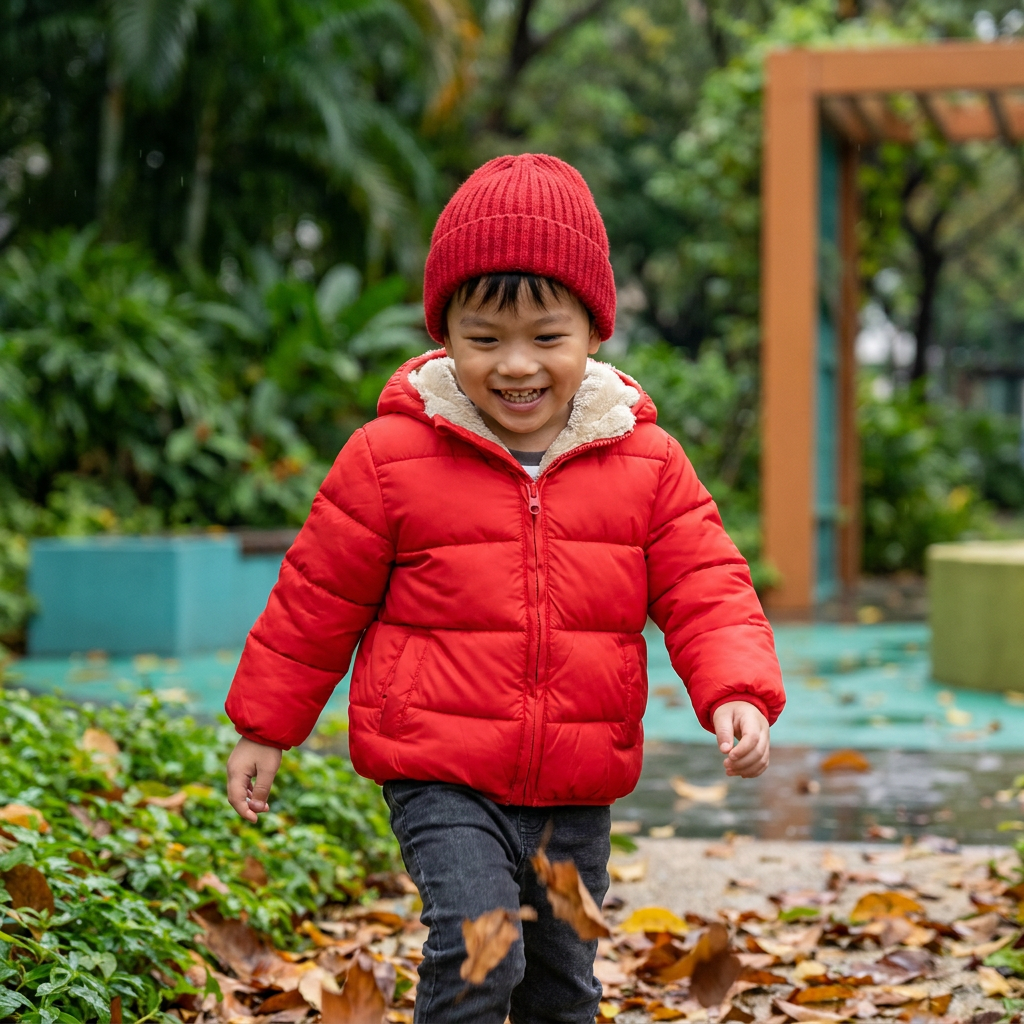 Fleece-Lined Baby & Toddler Puffer Jacket