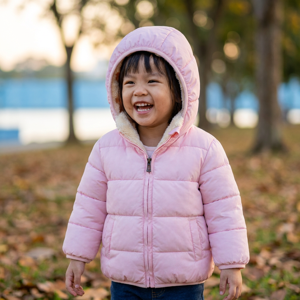 Fleece-Lined Baby & Toddler Puffer Jacket