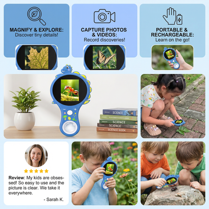 Kids Digital Video Microscope with Screen – Portable Science Explorer for Little Investigators