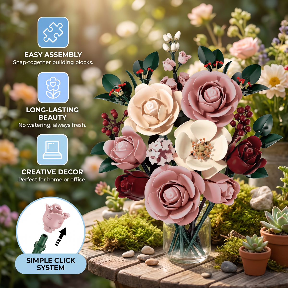 Flower Building Block Bouquet Set
