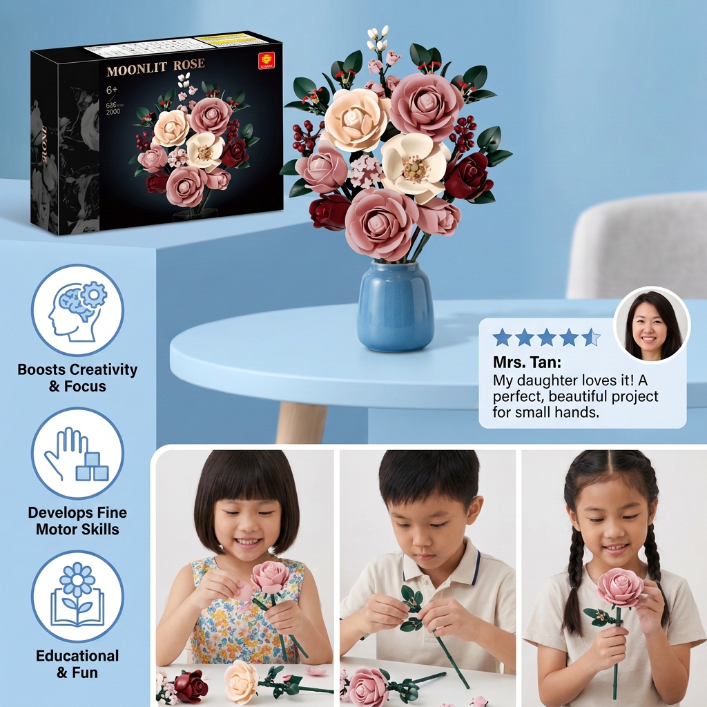 Flower Building Block Bouquet Set