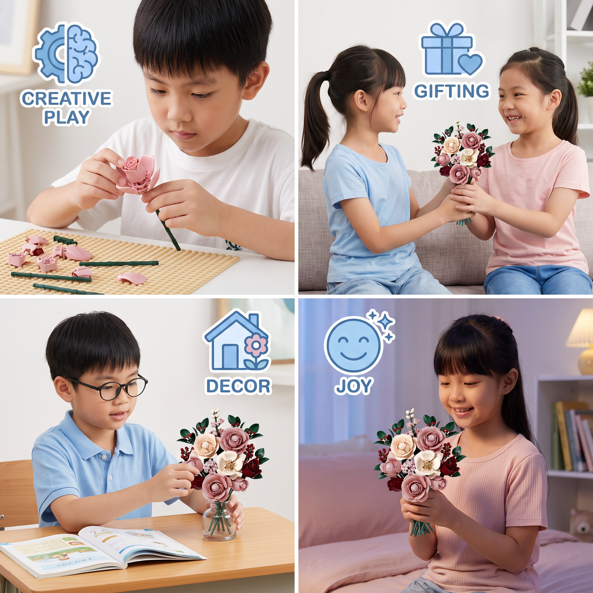 Flower Building Block Bouquet Set