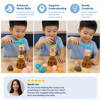 Creative Ice Cream Stacking Game – Fun Balance Game for Kids, Builds Dexterity & Encourages Playful Learning
