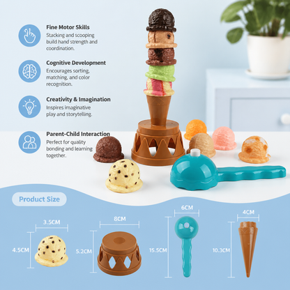 Creative Ice Cream Stacking Game – Fun Balance Game for Kids, Builds Dexterity & Encourages Playful Learning