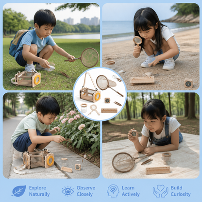 Kids Nature Explorer Kit with Bug Catcher Net Magnifier and Compass