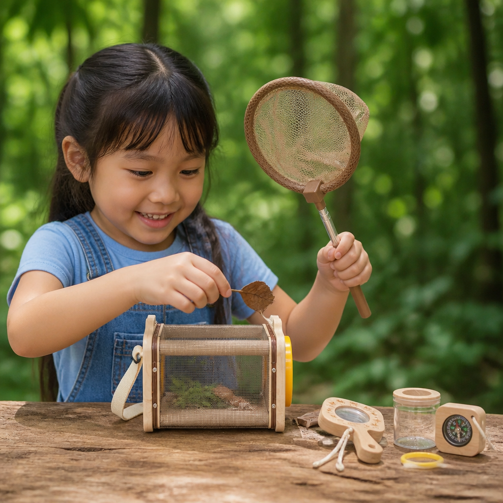 Kids Nature Explorer Kit with Bug Catcher Net Magnifier and Compass