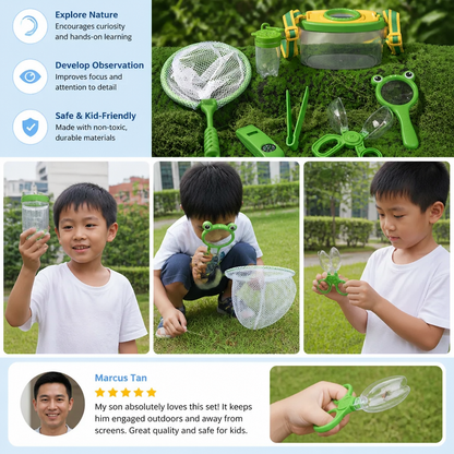 Kids Outdoor Bug Observation Explorer Kit with Accessories