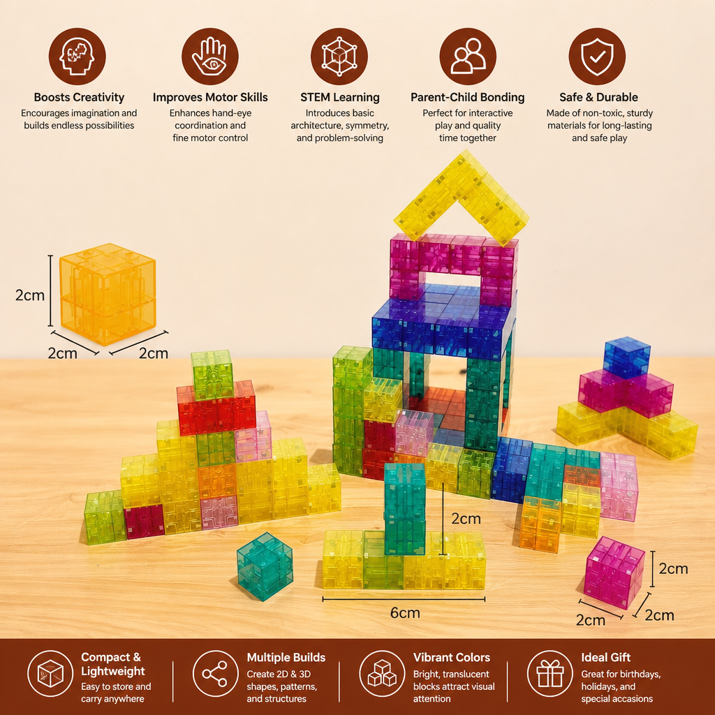 Montessori Cube Building Block Set for Kids