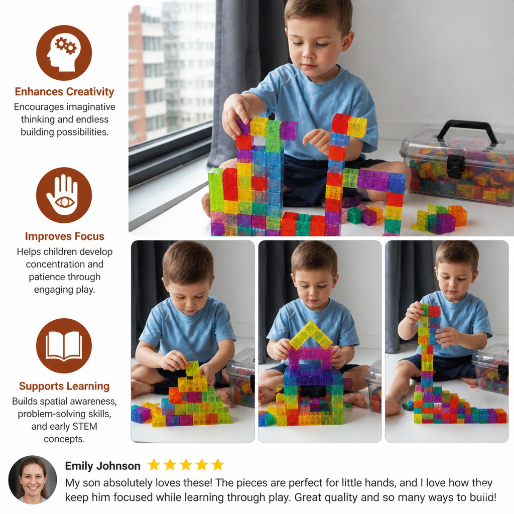 Montessori Cube Building Block Set for Kids