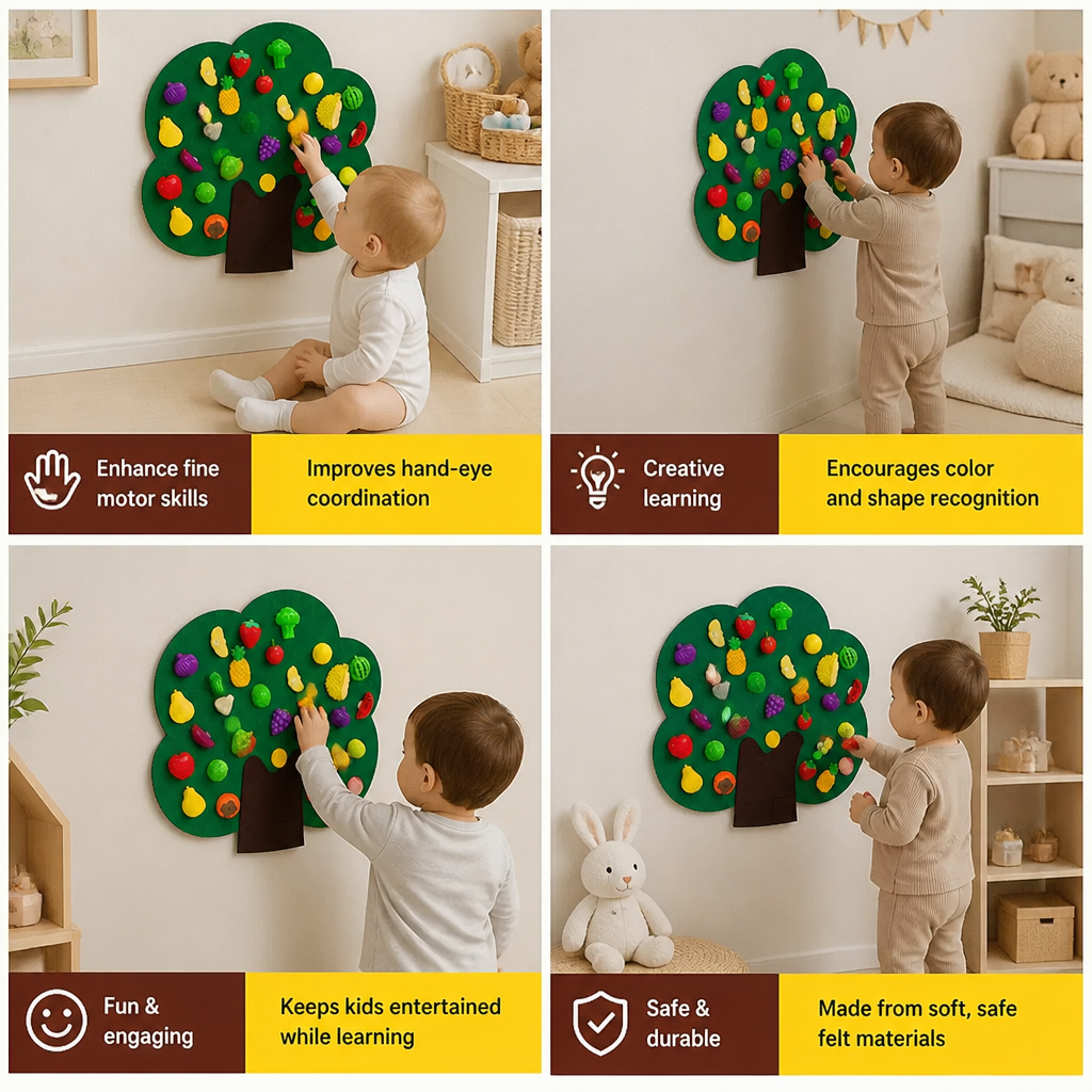 Felt Fruit Tree Activity Board – Montessori Learning Toy