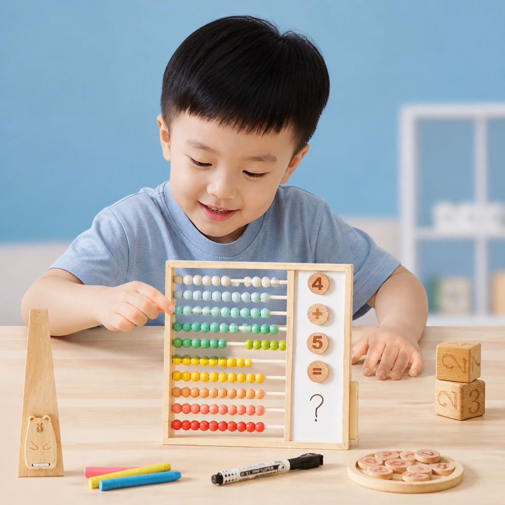 Magnetic Wooden Abacus for Kids – Educational Toy with Numbers and Colors