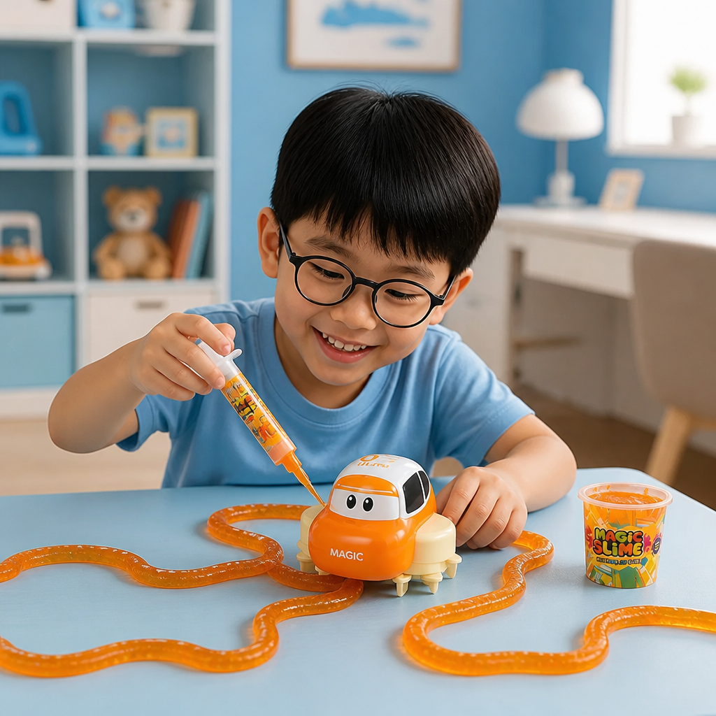 Magic Slime Race Track Set – DIY Electric Car Adventure