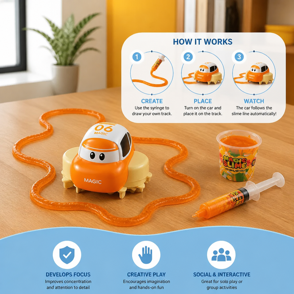 Magic Slime Race Track Set – DIY Electric Car Adventure