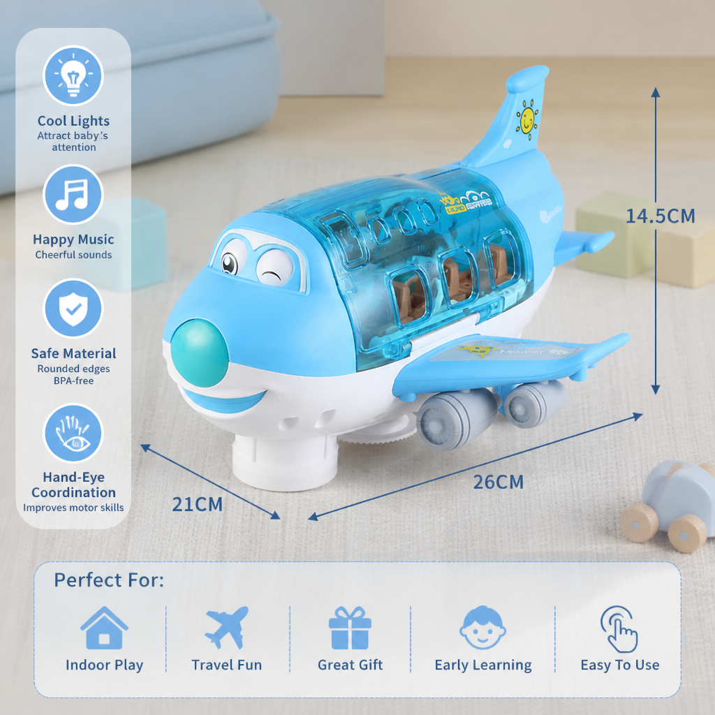 Driving Toy Airplane with Lights and Music
