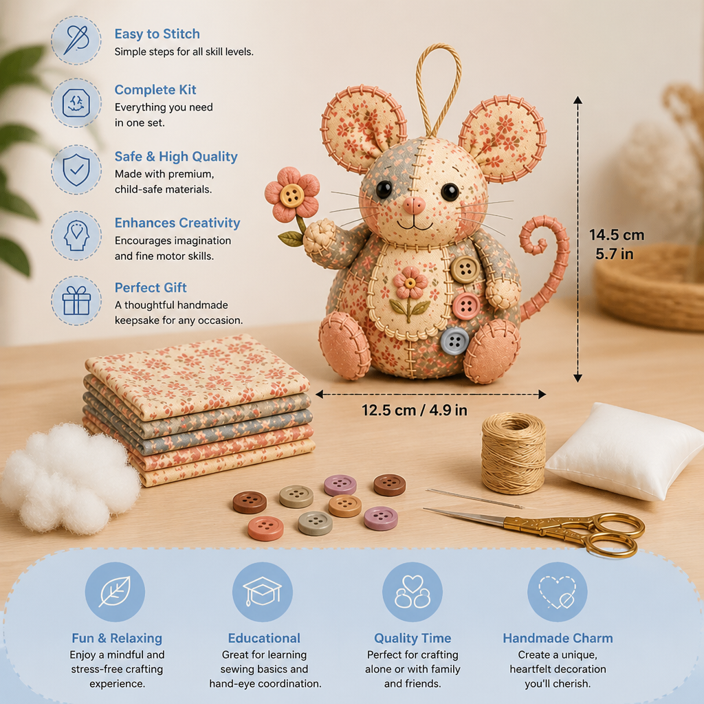DIY Animal Sewing Kit – Handmade Fabric Ornament Craft Set