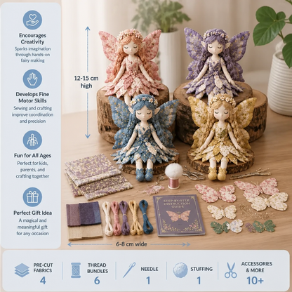 Fairy DIY Sewing Kit for Kids – Make Enchanting Fairy Dolls with Fabric, Accessories & Instructions