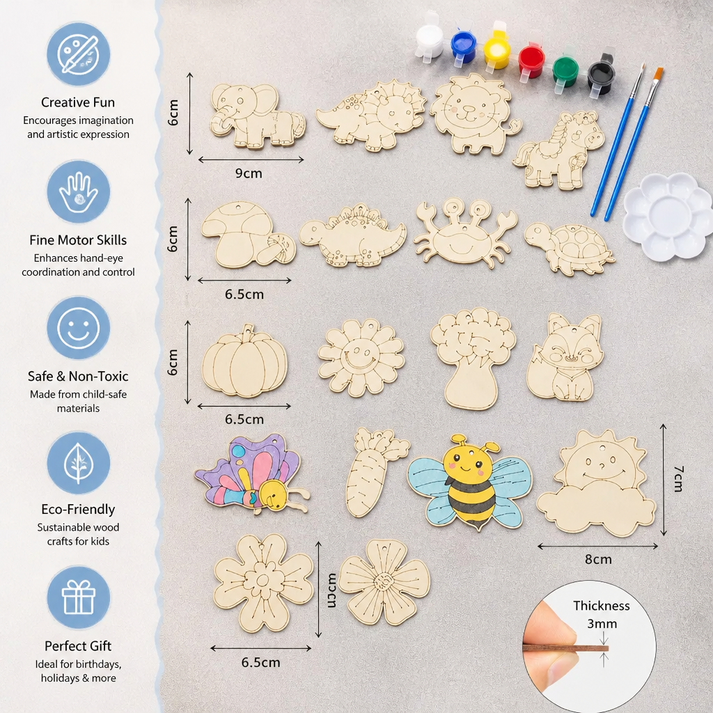 DIY Wooden Paint & Play Craft Kit for Kids