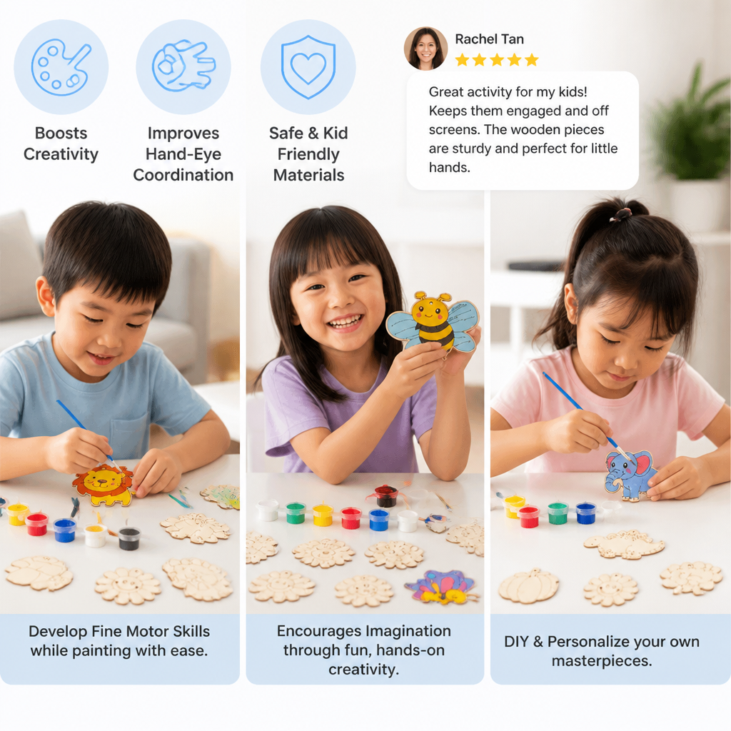 DIY Wooden Paint & Play Craft Kit for Kids