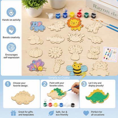 DIY Wooden Paint & Play Craft Kit for Kids