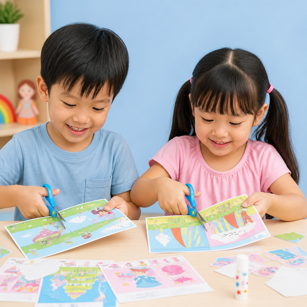Kids Scissor Skills Activity Book – Safe Cutting Practice with Safety Scissors