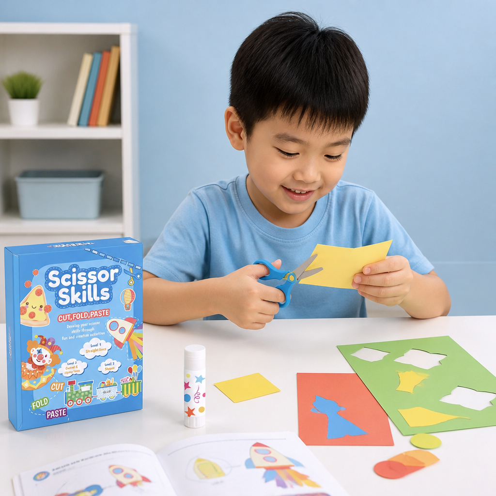 Kids Scissor Skills Activity Book – Safe Cutting Practice with Safety Scissors