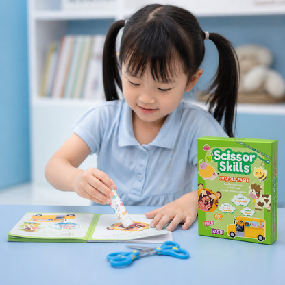 Kids Scissor Skills Activity Book – Safe Cutting Practice with Safety Scissors