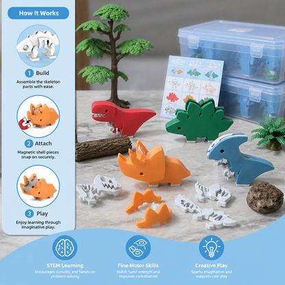Magnetic Animal Skeleton Builder Set – STEM Take-Apart Learning Toy