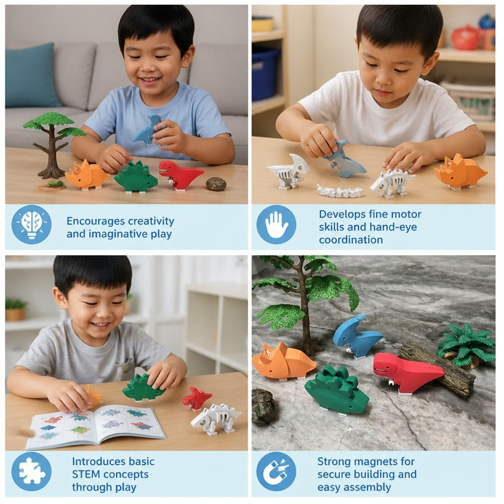 Magnetic Animal Skeleton Builder Set – STEM Take-Apart Learning Toy