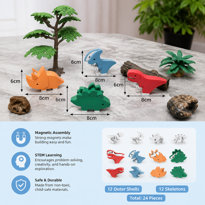 Magnetic Animal Skeleton Builder Set – STEM Take-Apart Learning Toy