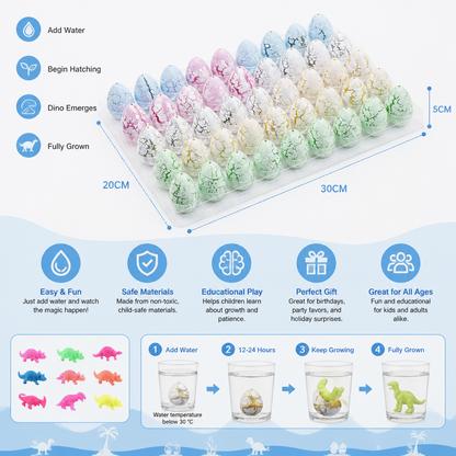 Hatching Dinosaur Egg Kit – Grow-in-Water Dino Eggs with Surprise Toys