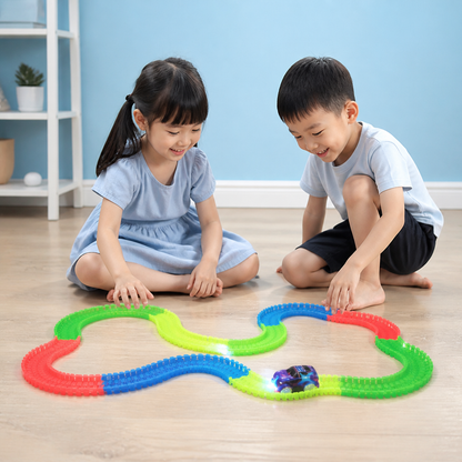 Glow-in-the-Dark Flexible Sand Race Track Set for Kids
