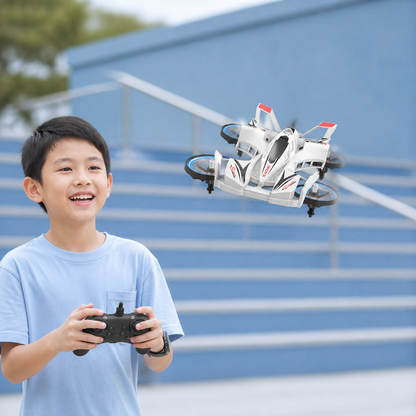 2-in-1 Remote Control Flying Drone & Stunt Racing Car