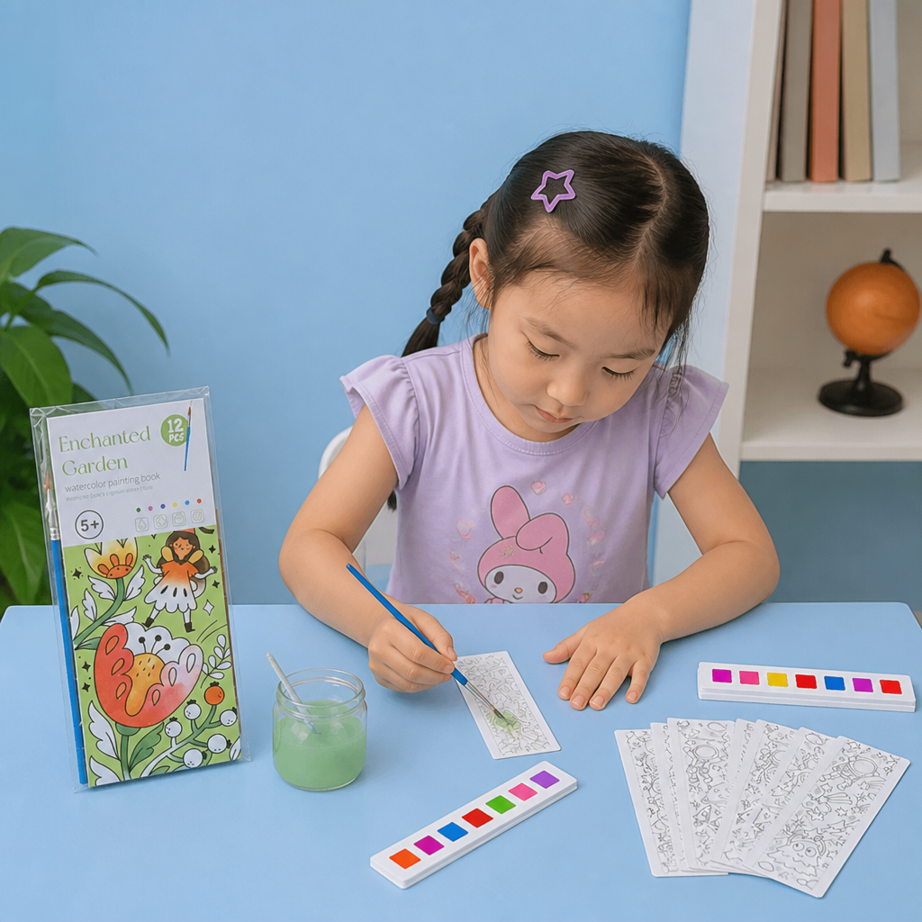 All-in-One Watercolour Painting Book with Built-In Paint & Brush