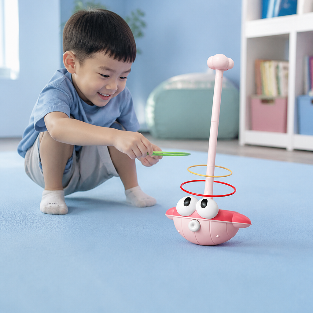 3-in-1 Educational Activity Game – Ring Toss, Basketball & Sticky Ball