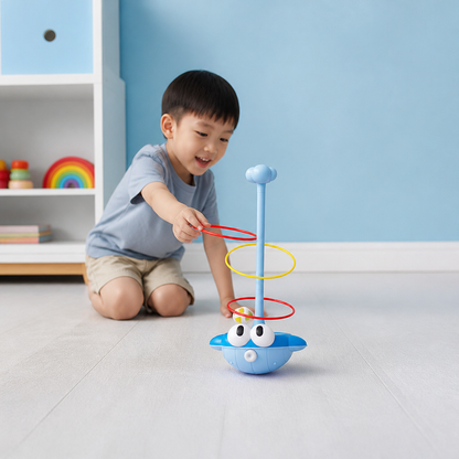 3-in-1 Educational Activity Game – Ring Toss, Basketball & Sticky Ball