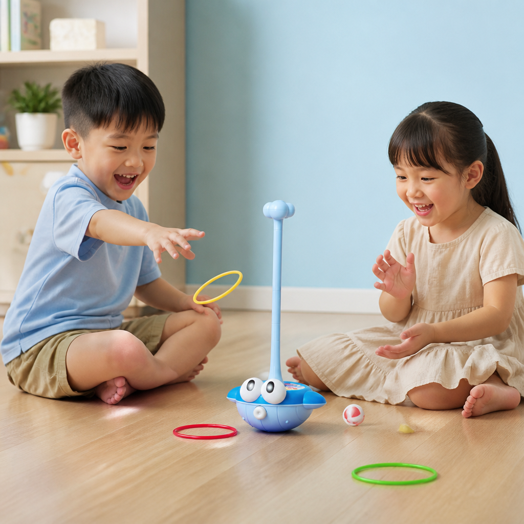 3-in-1 Educational Activity Game – Ring Toss, Basketball & Sticky Ball