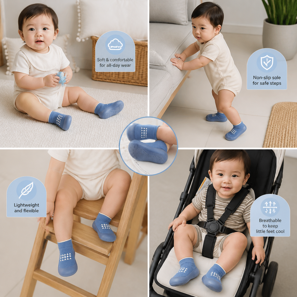 Baby Sock Shoes – Lightweight & Breathable First Walking Shoes