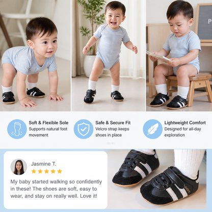 Classic Retro Baby Sneakers – Soft Sole First Walking Shoes