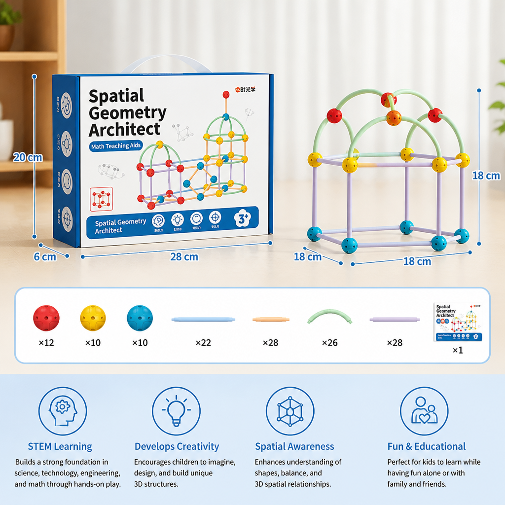 3D Geometry Building Kit – Educational Construction & Spatial Learning Toy