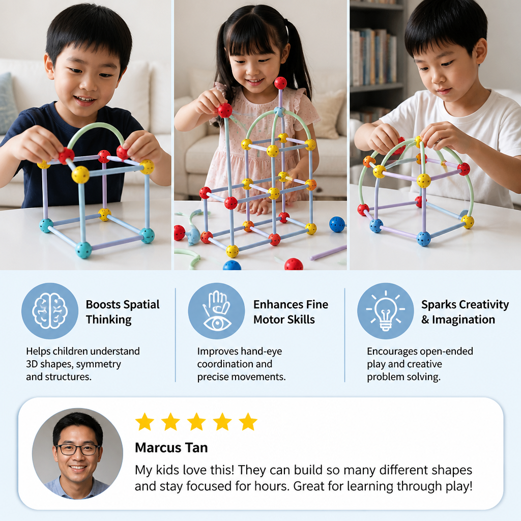 3D Geometry Building Kit – Educational Construction & Spatial Learning Toy